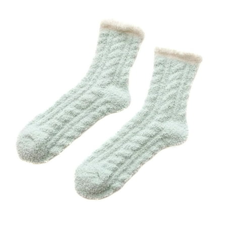 

Warm Lamb Wool Socks 2/4 Pairs Women Girl Warm Fleece Socks Middle Tube Floor Socks Pink 2pairs