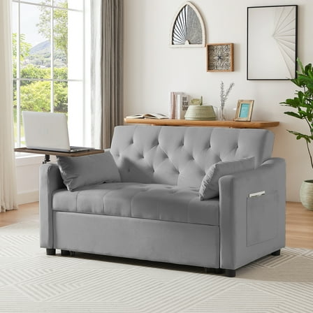 CoSoTower Grey Velvet Sofa Bed