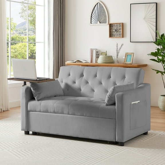 CoSoTower Grey Velvet Sofa Bed
