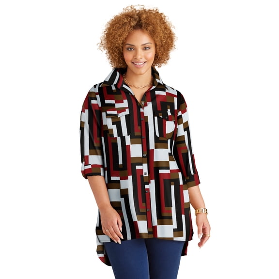 Catherines Women's Plus Size Liz&Me Camp Shirt
