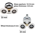 thumbnail image 2 of Shower door roller, 4 double rollers shower door sliding rollers replacement wheel for shower cubicle, 2 of 5