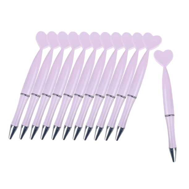 12 bolígrafos con forma de corazón para San Valentín, bonitos bolígrafos creativos para escribir. rosa claro