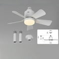thumbnail image 5 of Mmeneyy Socket Fan Light With Remote 3 Colors 3000K-6500K Dimmable LED Light Bulb Fan For E26/E27 Base Small Ceiling Fan With Socket ExtenderScrew In Small Ceiling Fan, 5 of 7
