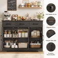 thumbnail image 5 of Homfa 42.5'' Kitchen Buffet Sideboard Cabinet, 3 Drawers Farmhouse Storage Cabinet with Adjustable Shelf, Dark Brown, 5 of 9