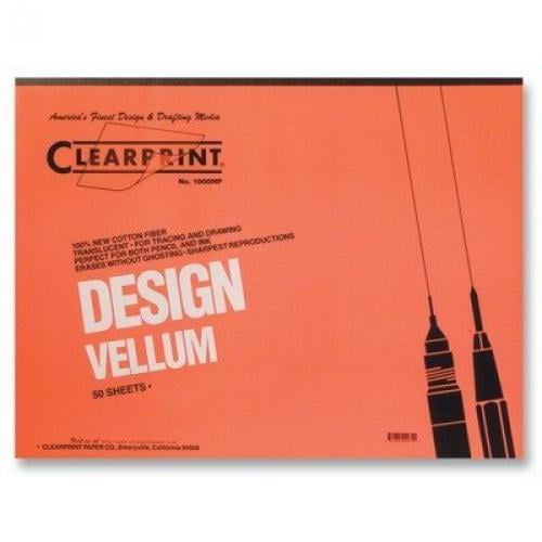 Clearprint 10001416 Design Vellum Paper, 16lb, White, 11 x 17, 50