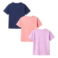 thumbnail image 2 of HILEELANG Little/Big Girls 4-13Y Pink/Purple/Navy Pocket 100% Cotton T-Shirt 3-Pack, Size 10-11Y, 2 of 7