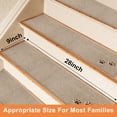thumbnail image 6 of JAATOP Stair Treads, 28" x 9", 15 Pcs, Machine Washable Stair Carpets for Wooden Steps, Non-SLip, Beige, 6 of 9