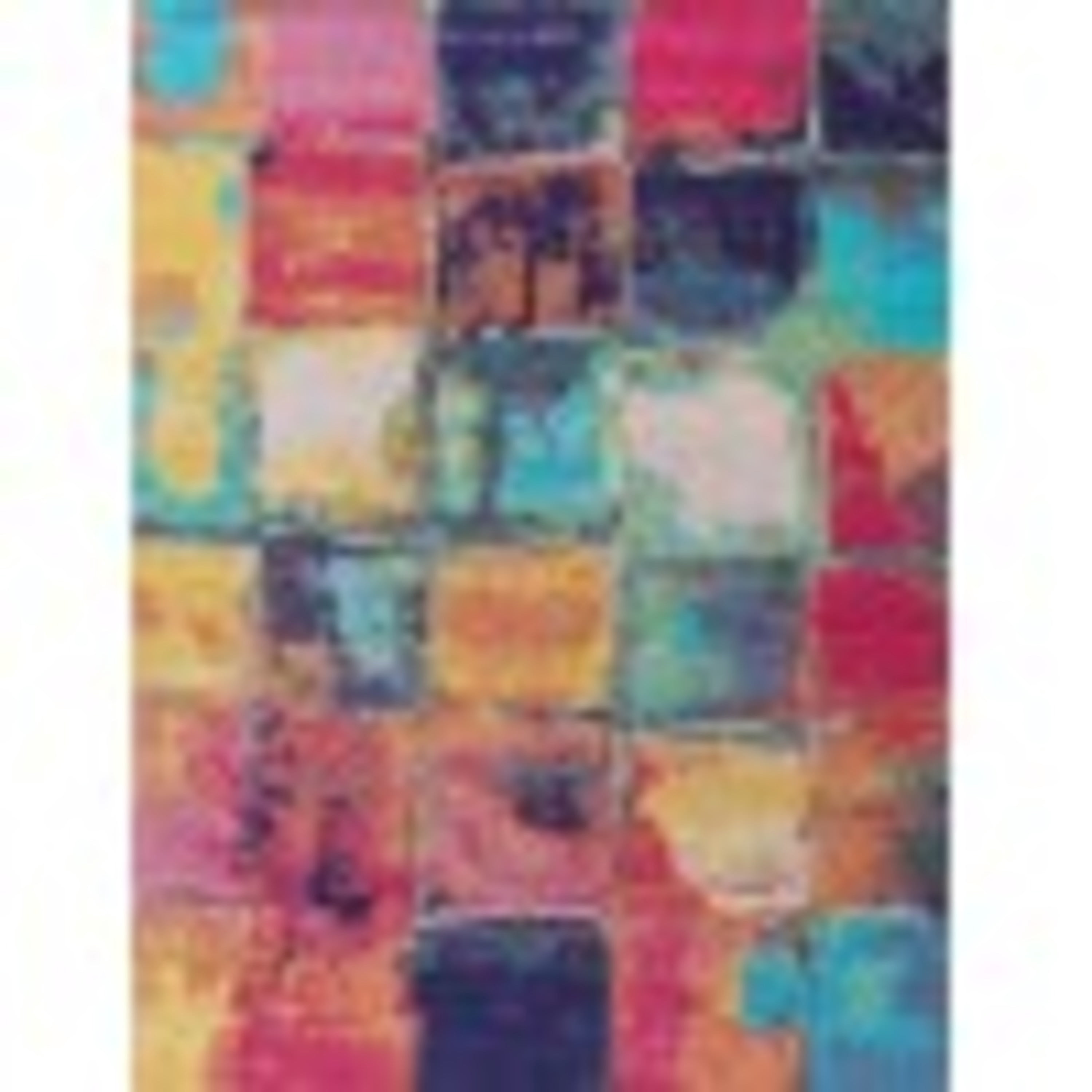 Contemporary 7x10 Area Rug (6'7'' x 9'6'') Abstract Multi-Color Living Room Easy to Clean