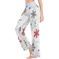 thumbnail image 3 of Women's Pajama Pants, Casual Pajama Bottoms Drawstring Lounge Pants Wide Leg, 3 of 7
