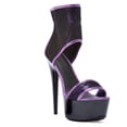 thumbnail image 1 of Ellie Shoes E-609-Amanda 6" Heel Womens Pointed Heel Platform Sandal With 2 Layer Lace Upper. Purple / 7, 1 of 3
