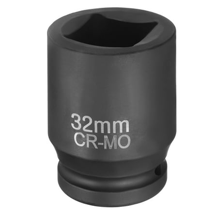 Uxcell 4 Point Square Socket 1" Drive 32mm Metric CR-MO Impact Wheel Socket