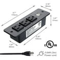 thumbnail image 2 of Conference Power Bar with Usb Ports Recessed Mountable Power Strip with 3 Outlets 2 USB for Desk Cabinet, 2 of 4