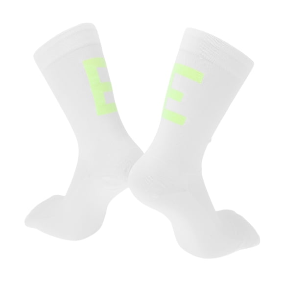 Unique Bargains Cycling Socks Quick-DryingSweat-Absorbent Anti-Friction Outdoor Bike Socks White Size l Neutral and Universal 1 Pair Luminous Letter E