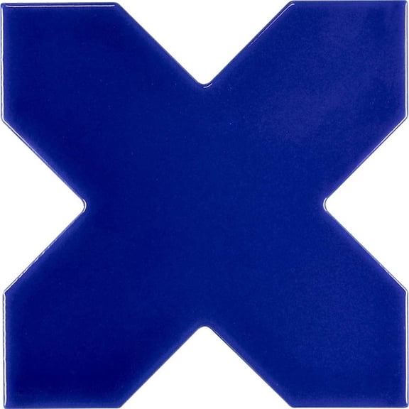 Siena 5.35 in. x 5.35 in. Glossy Blue Ceramic Cross-Shaped Wall and Floor Tile (5.37 sq. ft./case) (27-pack)