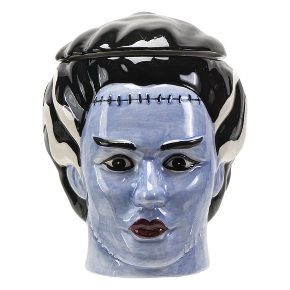 Pacific Giftware The Bride Of Frankenstein Ceramic Cookie Jar, 7"L x 6"W x 8.5"H