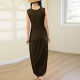 thumbnail image 4 of HomeGardon Nightgowns for Women,Women's Sleepwear,Women's Round Neck Solid Color with Chest Cushion Loose and Comfortable Plus Size Home Skirt,M-XXL, 4 of 7