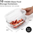 thumbnail image 3 of Juego de 10 Contenedores de Vidrio Cuiselect para Preparación de Comidas de 22 oz, Herméticos, 3 of 6