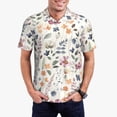 thumbnail image 5 of Yiaed Watercolor FloralPrint Men's Short Sleeve Polo Shirt,Golf Polo for Men Three-Button Golf Shirt Athletic Casual Collared T-Shirt- X-Large, 5 of 7
