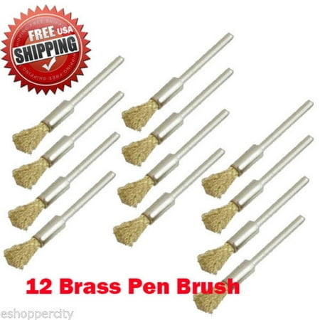MTP ® Pack of 12  Rotary Brass Small Brush Dremel  443 442 428 8220-2/28 395 4000 1/8