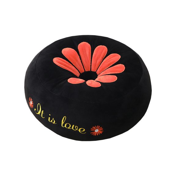 Hgallory Round Thick Non-Slip Polyester Seat Cushions, Household Chair Cushion Breathable Chair Pads for Home Office Classroom, Simple Style Home Decor All-Season Gifts, 15"x15", 1PC, Black