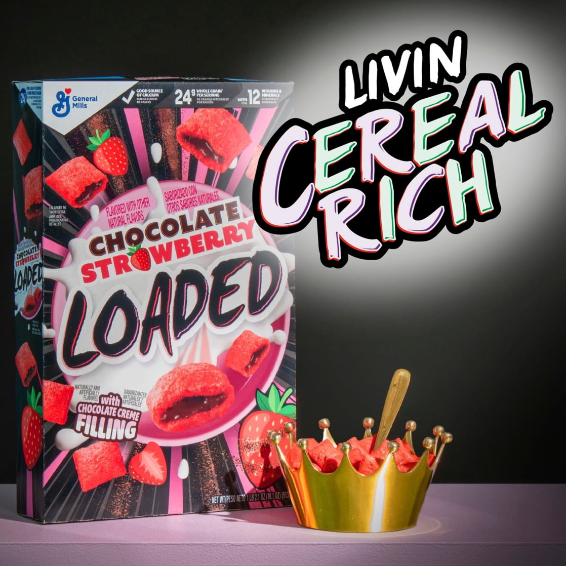 Chocolate Strawberry Loaded Cereal with Chocolate Creme Flavored Filling, 18.1 oz