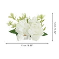 thumbnail image 2 of Unique Bargains 1 Pc Women's Fashion Simulated Flowers Side Comb for Parties White Polyester Fabric Iron, 2 of 4