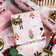 thumbnail image 3 of HOMERAL Christmas Wrapping Paper Roll - Pink Gift Wrap with Nutcracker Mouse, Dancing Girl, Candy Cane, Dahlia - Perfect for Christmas - 17 Inch X 33 Feet, 3 of 6