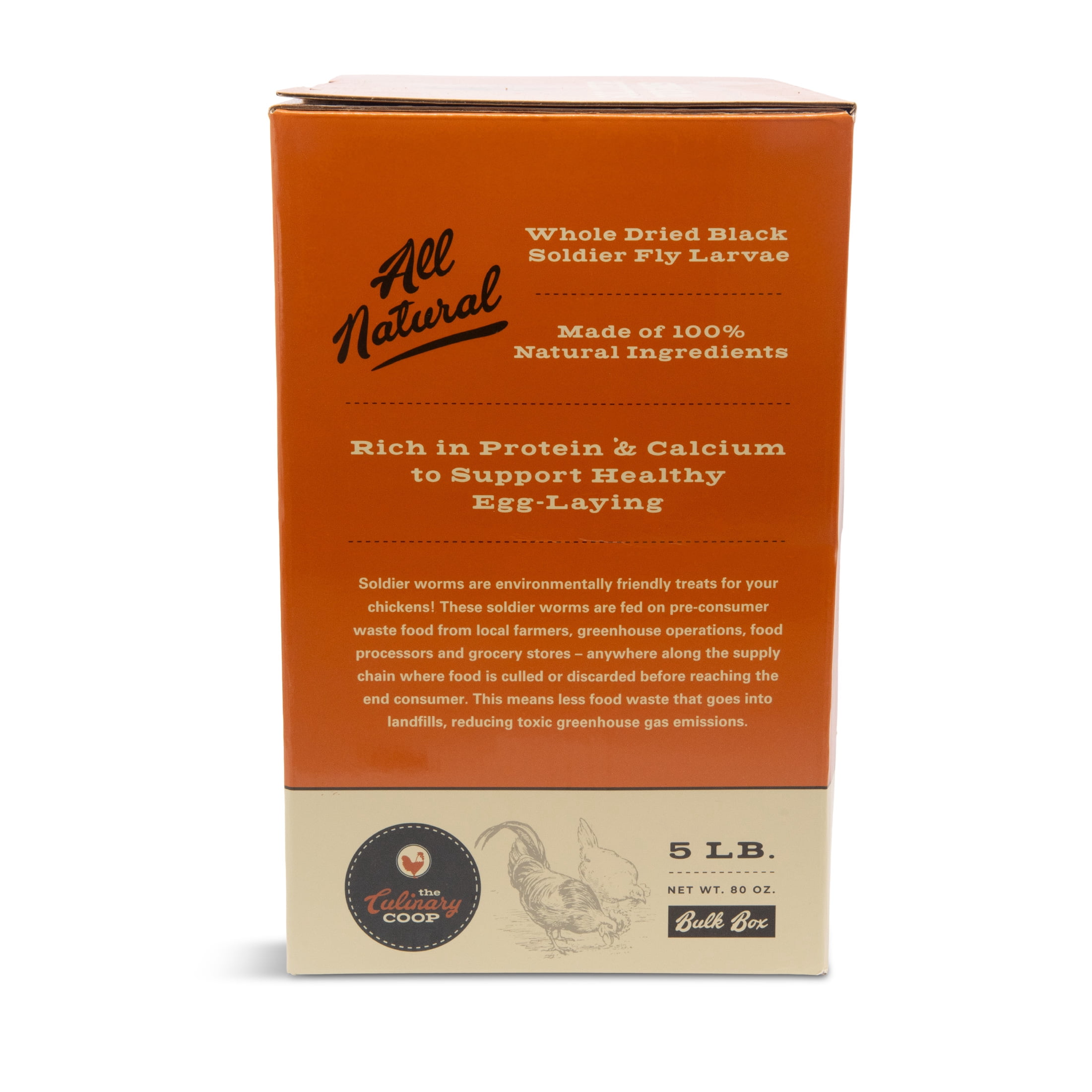 The Culinary Coop Soldier worms, Premium Treats for Chickens, 5 Pound Box