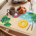 thumbnail image 3 of Summer Floral Placemats Set of 4, Tropical Leaves Watermelon Swimming Rings Beach Non-Slip Place Mats Washable Table Mats for Kitchen Dining Table Decorations Indoor/Outdoor, 3 of 9