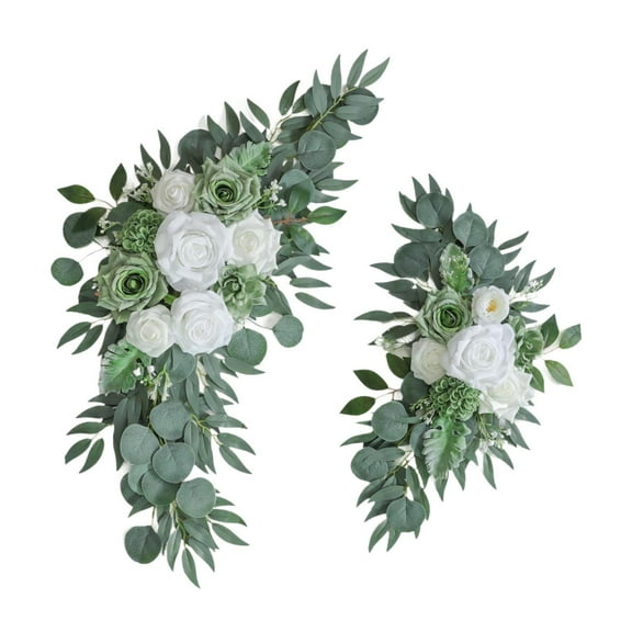 HOMYL 2Pcs Artificial Floral Swag Wedding Arch Flowers for Reception Backdrop Wall C