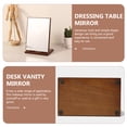 thumbnail image 3 of TABLZONE 1Pcs Girls Vanity Mirror Wood Light Brown Simple Shape Design for Homeowners, 3 of 8