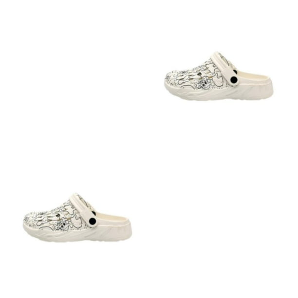 Guardurnaity Zapatillas de verano resistentes al desgaste y antideslizantes con cama de zapatos para sandalias unisex Zuecos casuales Zapatos de Impresión en negro cuarenta y tres 2Conjunto