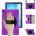 thumbnail image 2 of For Samsung Galaxy Tab S10 FE+ Case 13.1 inch SM-X620/SM-X626B, 360 Hand Strap, Shoulder Strap, Kickstand, Rugged Drop Protection, Purple, 2 of 7