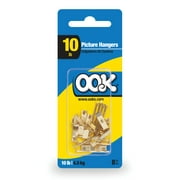 OOK Conventional Picture Hangers, Brass Finish, 10LB, Pack of 8
