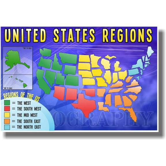 United States Regions - NEW American Geography Poster