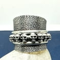 thumbnail image 5 of Skull Spinner Ring: Oxidized 925 Sterling Silver Gothic Biker Jewelry, 5 of 9