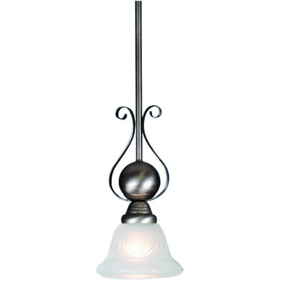 Meyda Tiffany 80050 Carlisle - 1 Light Mini Pendant Pewter Finish with White Glass