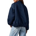 thumbnail image 4 of Women Oversized Casual Fully Lined Zip Up Jacket Coats with Pockets, 4 of 6