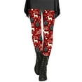 thumbnail image 3 of Christmas Fall Polyester Ankle-Length Spandex Floral Leggings for Women Red Women's Day Autumn And Winter Artistic Splash Printed Soft Stretchy Pants M, 3 of 6