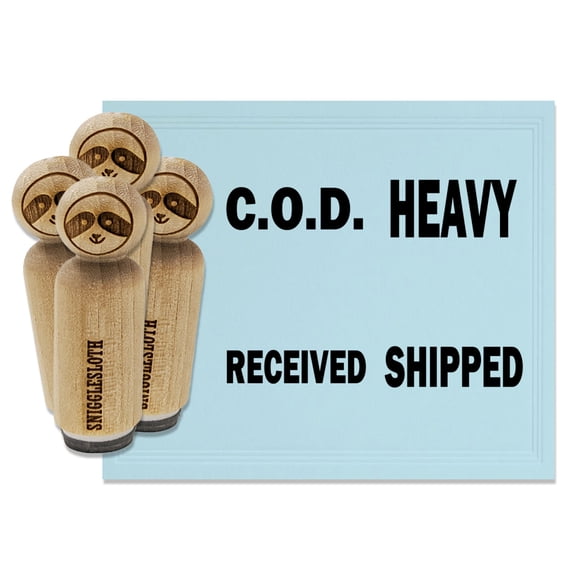 Shipping and Receiving Shipped Received COD Heavy Rubber Stamp Set for Scrapbooking Crafting Stamping - Mini 1/2 Inch