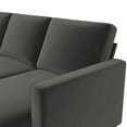 DHP Cooper Modern Sectional Sofa, Gray Velvet