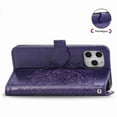 thumbnail image 2 of Dteck For Apple iPhone 12 Pro / 12 6.1" [Flower Embossed] PU Leather Wallet Flip Folio Protective Case Cover with Card Holder and Stand, Purple, 2 of 4