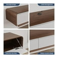thumbnail image 4 of POVISON Fully-Assembled Minimalist Floating TV Stand for TVs up to 80",94" Modern Wall-Mounted Entertainment Center with 4 Drawers,Walnut & White, 4 of 9