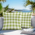 thumbnail image 5 of Waterproof Throw Pillow Covers Set of 2, 26x26 Inch Green Plaid Decorative Pillowcases Outdoor Pillow Slip Cushion Covers Set for Couch Tent Gradient Geometric Buffalo White Checkered, 5 of 7