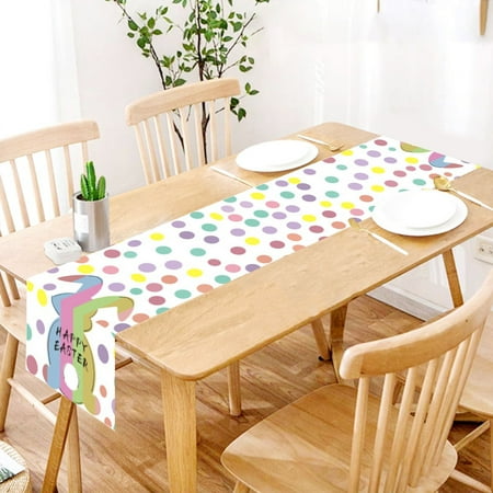 

NIUREDLTD Home Decoration Easter Table Flag Holiday Bunny Egg Little Printed Vintage Easter Decor Linen Tablecloth Easter Home Decorations