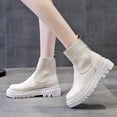 thumbnail image 2 of Jsaierl Women's Elastic Ankle Boots Chunky Block Heel Platform Lug Sole Combat Booties Shoes, 2 of 5