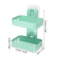 thumbnail image 2 of Unique Bargains 1 Pc Soap Dish Keep Soap Dry Soap Cleaning Storage Drill Free Soap Holder for Bathroom Green Plastic, 2 of 8