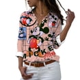 thumbnail image 4 of Disney-Camiseta de manga larga con botones para mujer, camisa informal con solapa y estampado 3D de Mickey, Minnie, Pato Donald, estilo Harajuku, y2k, novedad de 2022, 4 of 5