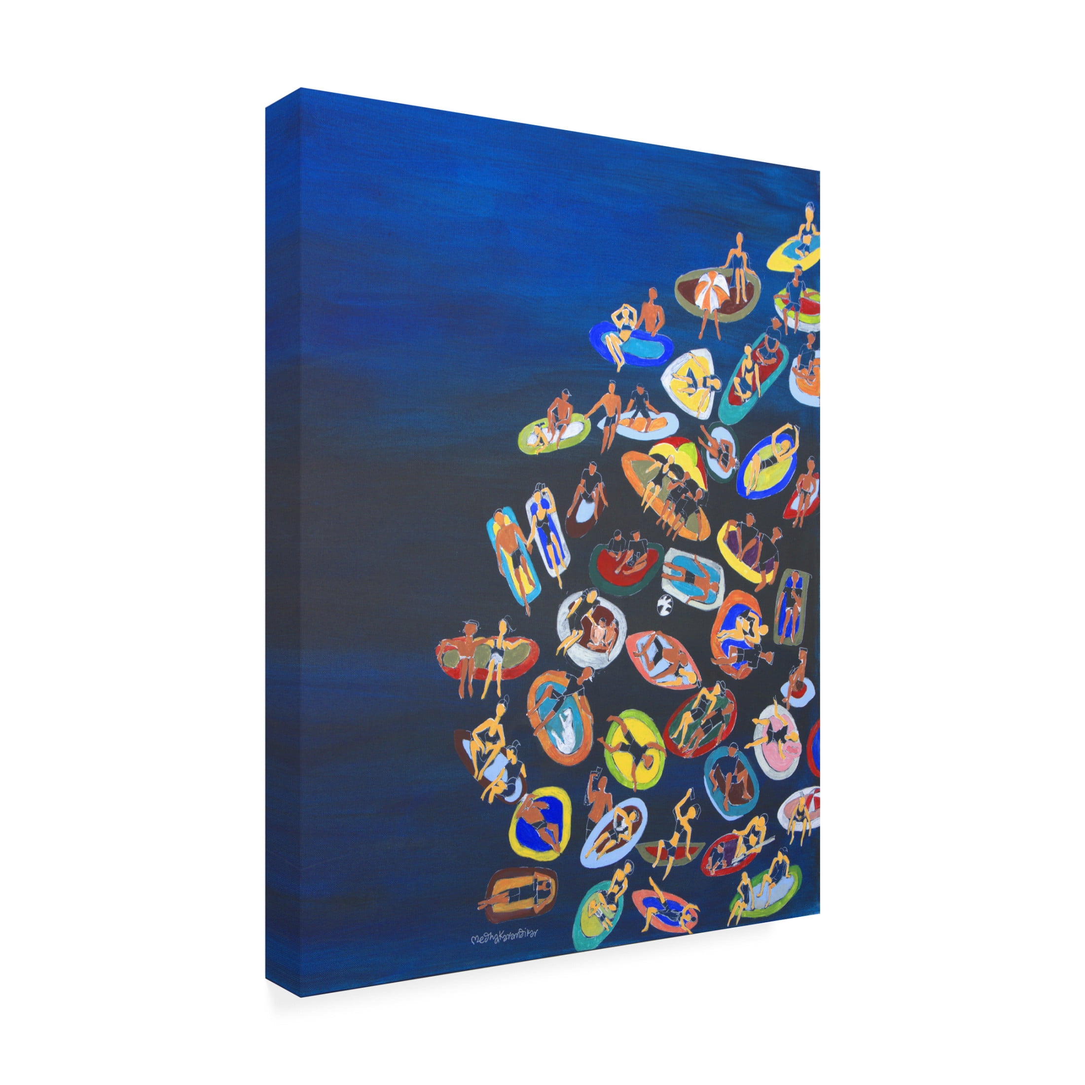 Canvas Wall Art - Medha Karandikar 'Rafts' Wall Art for Living Room, Bedroom, or Office Décor by Trademark Fine Art - 14 x 19 Inches