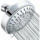 thumbnail image 1 of Round Solar Powered Shower Head, 4 Inch High Pressure Shower Head, Waterfall Shower Head, Anti Limescale Chrome for Bathroom, 1 of 4